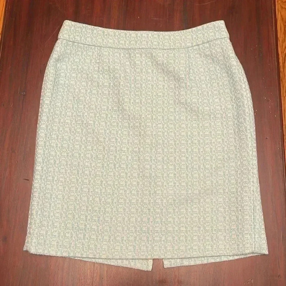 Banana Republic knit teal and tan straight skirt size 12 - Picture 1 of 5